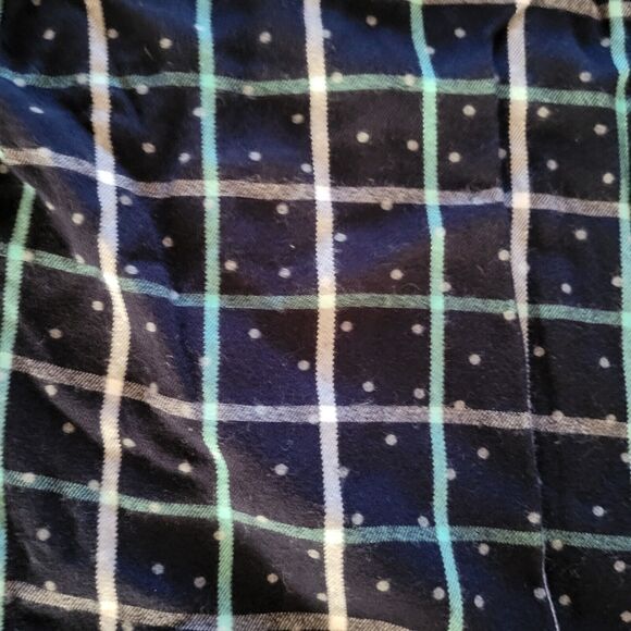 Talbots Top Shirt Womens Medium Blue Green Plaid Polka Dot Flannel Career Office - Picture 7 of 12